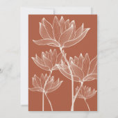 モダン ボタニカル フローラル テラコッタ ウェディング 招待状 (裏面)