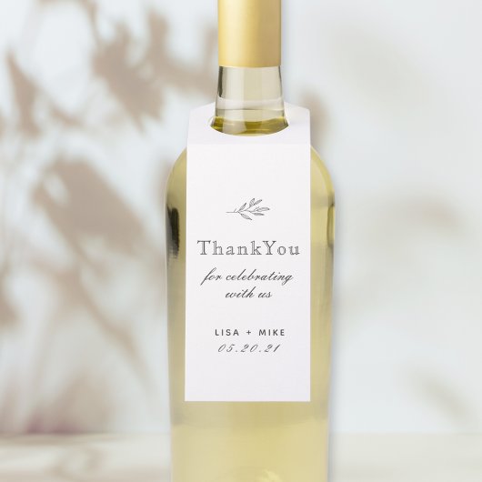 モダン ボタニカル ラインアート ウェディング フェア  サンクス ボトルネックタグ