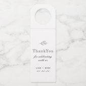 モダン ボタニカル ラインアート ウェディング フェア  サンクス ボトルネックタグ (正面)