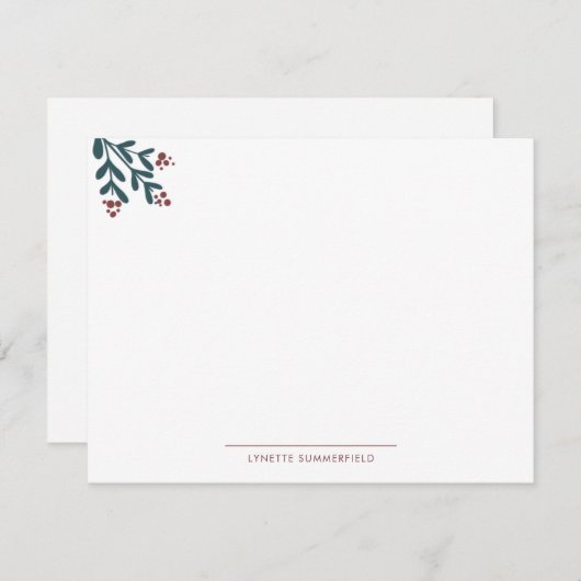 モダン ボタニカル 新オフィス エレガント ホリデー ノートカード (正面/裏面)