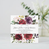 モダン ボタニカル 水彩 花 結婚式 招待状 (スタンド正面)