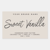 モダン ボディ バター シンプル エレガント コスメティックス 長方形シール (正面)