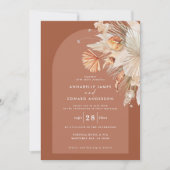 モダン ボヘミアンテラコッタ パンパス グラス ウェディング (正面)