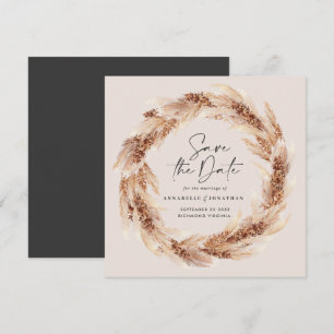 モダン ボヘミアンナチュラル パンパス グラス ウェディング 招待状