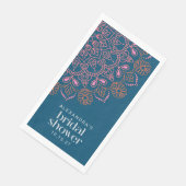 モダン ボヘミアンブルー マンダラ ブライダルシャワー カスタム (コーナー)