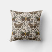 モダン ボヘミアンモス ワイルドフラワーズ アブストラクトパターン クッション (裏面)