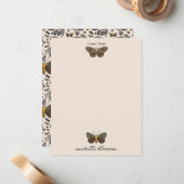 モダン ボヘミアンモス ワイルドフラワーズ アブストラクトパターン ノートカード (正面/裏面インサイチュ)