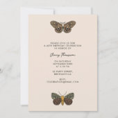 モダン ボヘミアンモス ワイルドフラワーズ アブストラクト 誕生日 招待状 (正面)