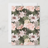 モダン ボヘミア 水彩 フラワー グラデュエート フォト 招待状 (裏面)