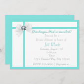 モダン&ボーきらきら光るシックブライダルシャワーパーティー 招待状 (正面/裏面)