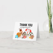 モダン ボーイズ スポーツ ボール オールスター キッズ バースデー サンキューカード (正面)