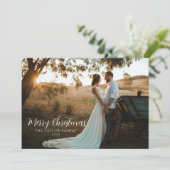 モダン ボーホー おしゃれ グリーン クリスマス カップル フォト (スタンド正面)