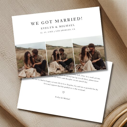 モダン ボーホー お手軽結婚写真 案内状