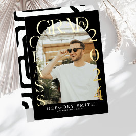 モダン ボーホー アーチ フォト 卒業おめでとう 箔招待状