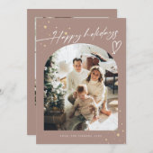 モダン ボーホー クリスマス ファミリー フォト コラージュ (正面/裏面)