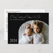 モダン ボーホー シック アーチ ホリデー クリスマス ブラック (正面/裏面)