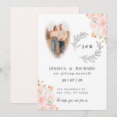 モダン ボーホー シック ウェディング 招待状 (正面/裏面)