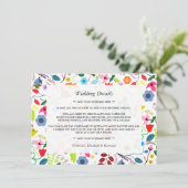 モダン ボーホー シック フラワール ウェディング ディテール エンクロージャーカード (スタンド正面)