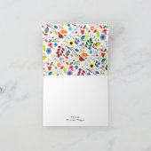 モダン ボーホー シック フローラル ウェディング サンクス サンキューカード (内部)