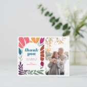 モダン ボーホー シック レトロ カラフル フラワール サンクス 案内ポストカード (スタンド正面)