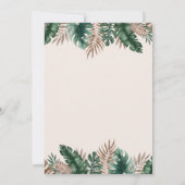 モダン ボーホー トロピカル フラワーエンゲージメントパーティー 招待状 (裏面)