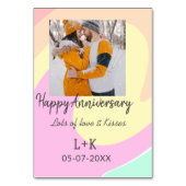 モダン ボーホー ハッピーアニバーサリー 名前 日付 オレンジ テーブルナンバー (裏面)