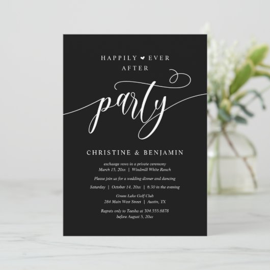 モダン ボーホー ハッピーエバーアフター レセプション パーティー 招待状 (スタンド正面)