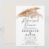 モダン ボーホー パンパス グラス リハーサル ディナー 招待状 (正面/裏面)