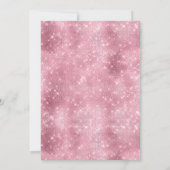 モダン ボーホー ピンク フラワー バタフライ ガール ベビー シャワー 招待状 (裏面)