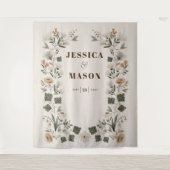 モダン ボーホー フォーク ウェディング バックドロップ デコ タペストリー (正面)