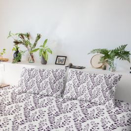 モダン ボーホー フラワー パターン プラム ホワイト 枕カバー