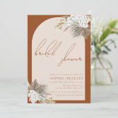 モダン ボーホー フラワー パンパス グラス ブライダル シャワー 招待状 (スタンド正面)