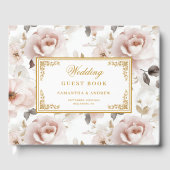 モダン ボーホー ブラッシュ ゴールド ウェディング ゲストブック (正面)