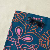 モダン ボーホー マンダラ メダリオン ティール 個人名入れ ビーチタオル (インサイチュ)