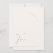 モダン ボーホー ミニマル アーチ テーブル テン テーブル ナンバー 招待状 (裏面)