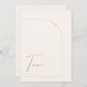 モダン ボーホー ミニマル アーチ テーブル テン テーブル ナンバー 招待状 (正面/裏面)