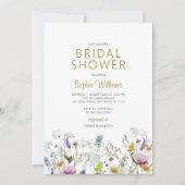 モダン ボーホー ワイルドフラワーズ ブライダルシャワーの招待状 招待状 (正面)
