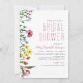 モダン ボーホー ワイルドフラワー ブライズシャワー エレガント 招待状 (正面)