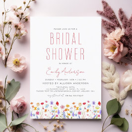 モダン ボーホー ワイルドフラワー ブライズシャワー エレガント 招待状