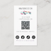 モダン ボーホー ワイルドフラワー ブライダル ヘア スタイリスト QR 名刺 (裏面)