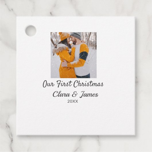 モダン ボーホー 初クリスマス フォト カップル名 フェイバータグ (正面)
