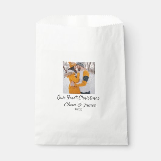 モダン ボーホー 初クリスマス フォト カップル名 フェイバーバッグ (正面)