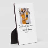 モダン ボーホー 初クリスマス フォト カップル名 フォトプラーク (側面)