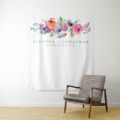 モダン ボーホー 水彩 花 フォトブース 背景 タペストリー (インサイチュ)