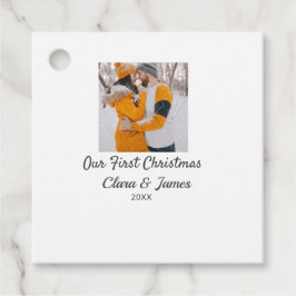 モダン ボーホー 私たちの初めてのクリスマス 写真 カップル名 フェイバータグ