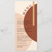 モダン ボーホ アーストーン アブストラクト サークル ウェディング メニュー (正面)