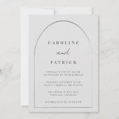 モダン ボーホ ウェディング 招待状 グレー (正面)