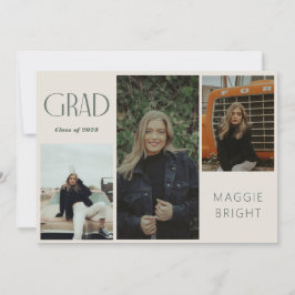 モダン ボーホ グラデュエート マルチ フォト オープン ハウス 招待状