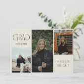 モダン ボーホ グラデュエート マルチ フォト オープン ハウス 招待状 (スタンド正面)