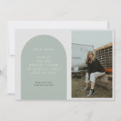 モダン ボーホ グラデュエート マルチ フォト オープン ハウス 招待状 (裏面)